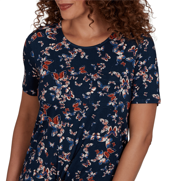 Petite Emaline Key Items Short Sleeve Tie Hem Butterfly Blouse