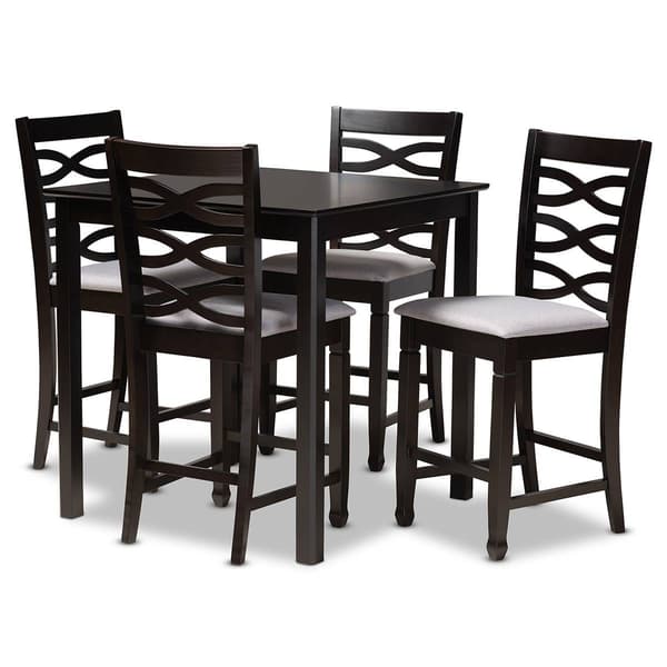 Baxton Studio Lanier 5pc. Wooden Pub Style Set