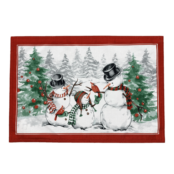 Threadmade Snowman Winterland Holiday Placemat - Set of 4