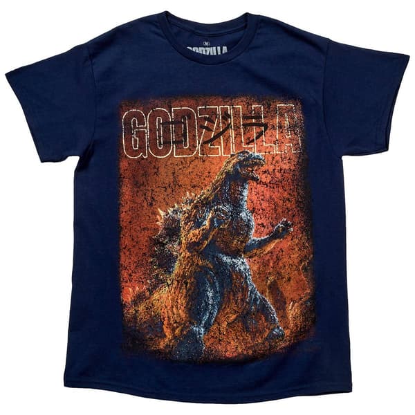 Young Mens Godzilla Graphic Tee - Navy - image 