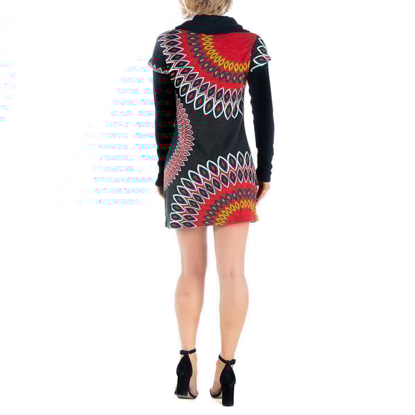 Womens 24/7 Comfort Apparel  Long Sleeve Mini A-Line Dress