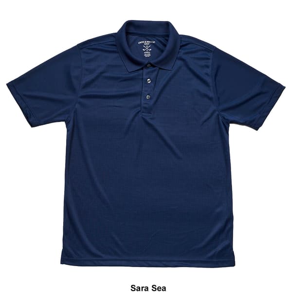 Mens Cross & Winsor&#174; Golf Solid Grid Polo
