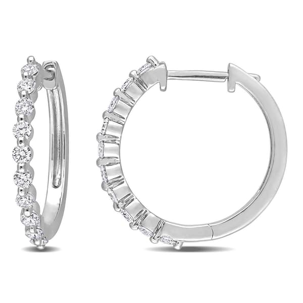 Platinum Plated 5/8ctw Diamond Earrings
