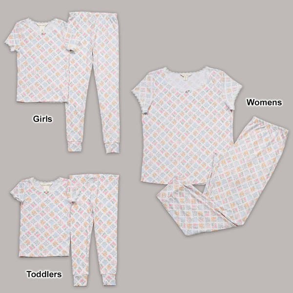 Laura Ashley Short Sleeve Geo Bouquets Mommy & Me Pajama Set
