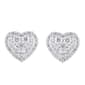 Nova Star&#174; Sterling Silver Lab Grown Diamond Heart Stud Earrings - image 2