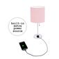 LimeLights White Stick Lamp w/Charging Outlet/Pink Shade-Set of 2 - image 6
