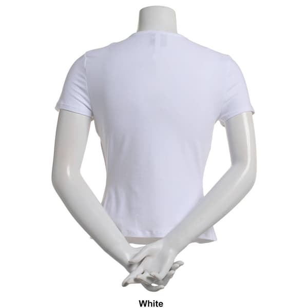 Juniors Derek Heart Double Layer Crew Neck Hourglass Fitted Tee