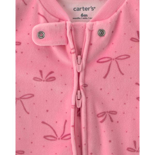 Baby Girl (NB-9M) Carter''s® Bow Fleece Zip Sleep & Play Pajamas