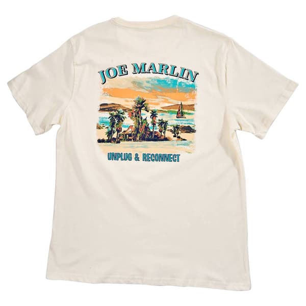 Mens Joe Marlin Unplug & Reconnect Short Sleeve Tee - Ivory Coast