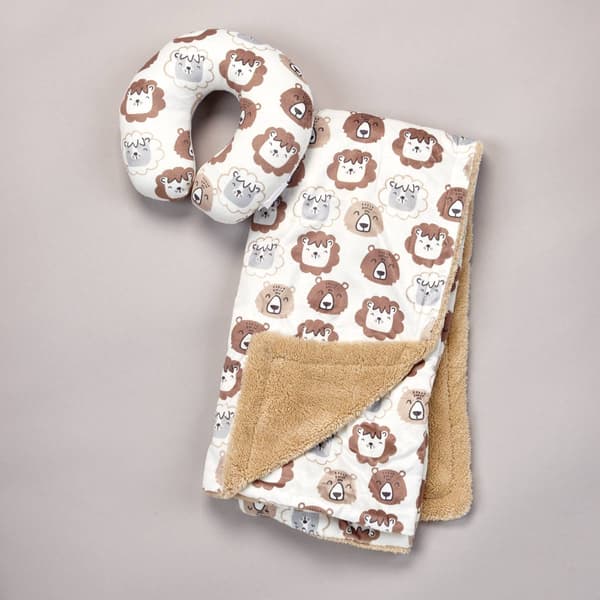 Baby Boy Dreamkids(tm) Animal Blanket with Neck Pillow - image 