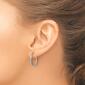 Gold Classics&#8482; 20mm. 14k White Diamond Cut Hoop Earrings - image 3