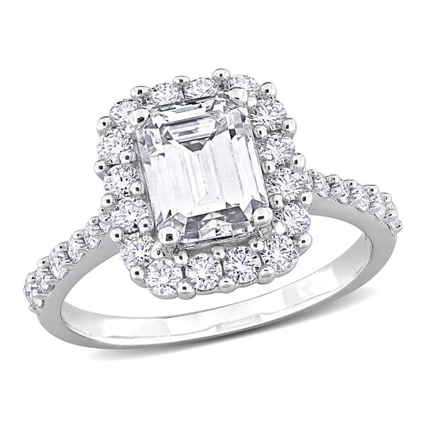 Sterling Silver 2 3/8ctw. White Moissanite Engagement Ring