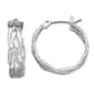 Napier 1in. Silver-Tone Twisted Click-Top Hoop Earrings - image 1