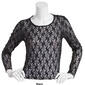 Juniors No Comment Floral Long Sleeve Lace Tee - image 3