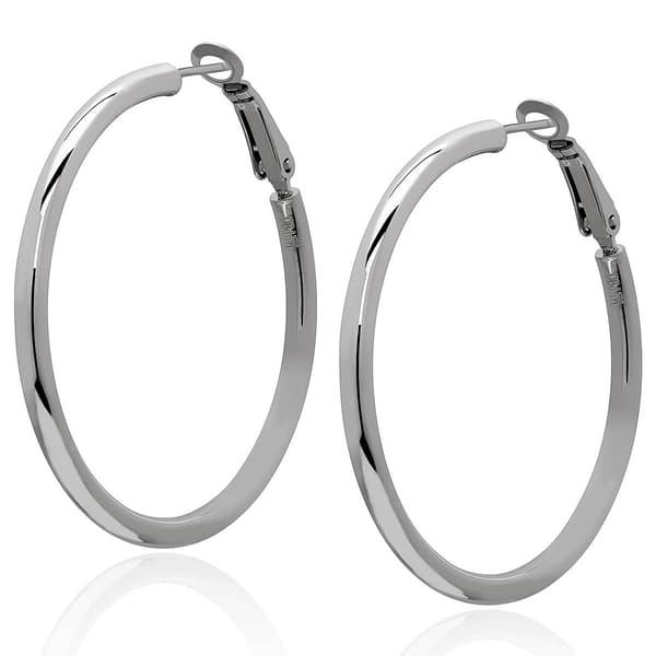 Gianni Argento 3x55mm Tubular Hoop Earrings - image 