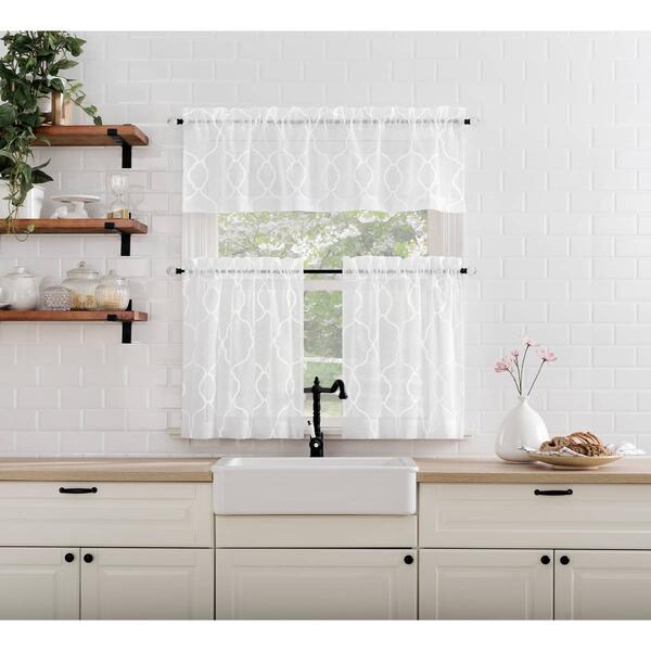 Amani Embroidered Rod Pocket Valance - 52x14 - image 
