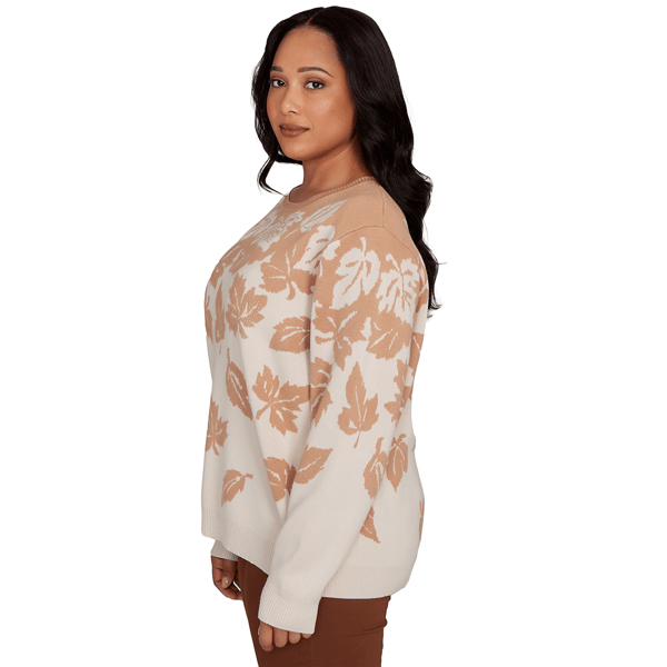 Plus Size Alfred Dunner Mount Laurel Falling Leaf Sweater