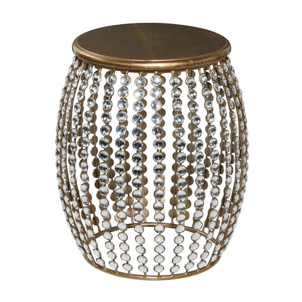 9th & Pike® Silver Metal and Pine Glam Accent Table