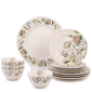 222 Fifth Luxe Peony Neutral Porcelain 12pc. Dinnerware Set - image 1