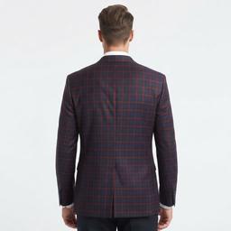 Mens Chaps Plaid Sport Coat- Maroon/Navy