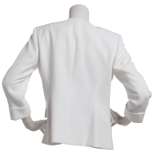Womens Kasper Cuff Sleeve Open Pique Flap Pocket Jacket