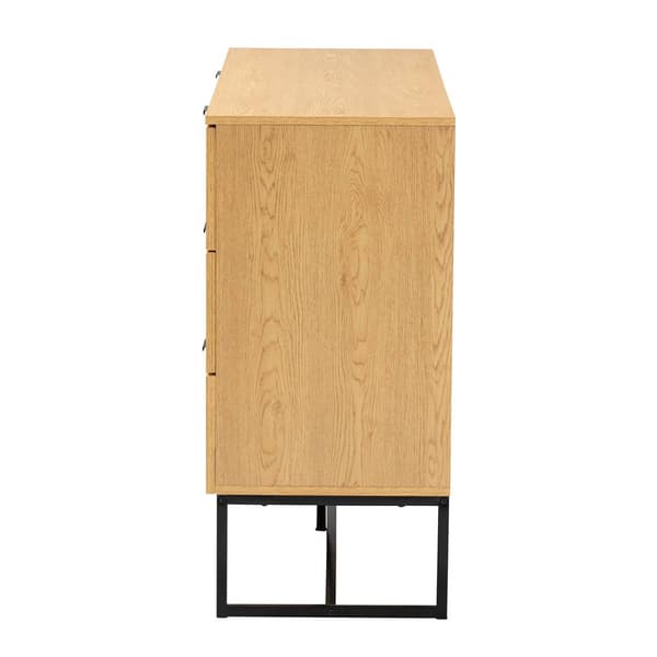 Baxton Studio Sawyer Oak Brown Wood 6-Drawer Storage Cabinet