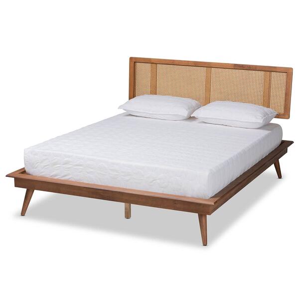 Baxton Studio Nura Mid-Century Modern Wood Full-Size Platform Bed - image 