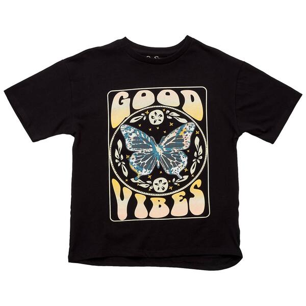 Girls &#40;7-16&#41; Jessica Simpson Oversized Butterfly Good Vibes Tee - image 