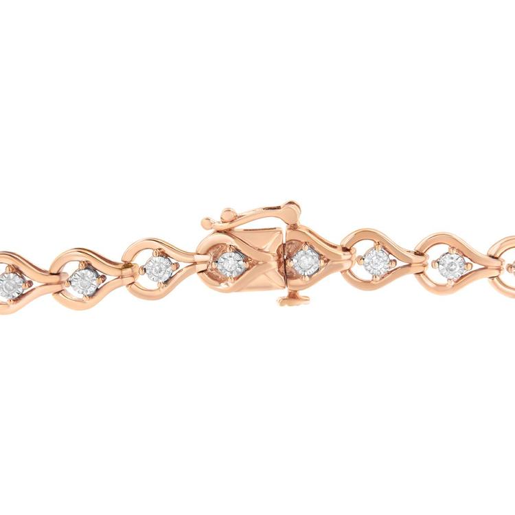 Diamond Classics™ Rose Gold Silver Diamond Link Bracelet