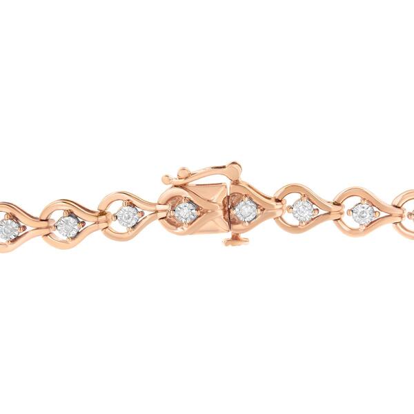 Diamond Classics&#8482; Rose Gold Silver Diamond Link Bracelet