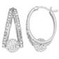 Sterling Silver & Crystal Spinner Ball Hoop Earrings - image 1