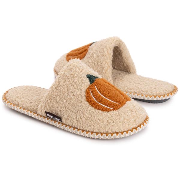Womens MUK LUKS® Punch Needle Scuff Pumpkin Slip On Slippers