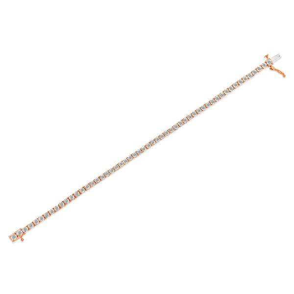Haus of Brilliance Rose Gold over Silver Tennis Bracelet
