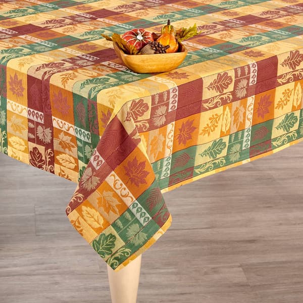 Cottage Classics Leaf Vine Jacquard Fall Tablecloth - image 