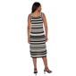 Petite Ruby Rd. Tropical Noir Sleeveless Stripe Knit Dress - image 2