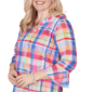 Womens Alfred Dunner The Royal Treatment 3/4 Sleeve Plaid Blouse - image 5