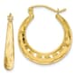 Gold Classics(tm) 10kt. Polished &amp; D/C Hoop Earrings - image 1