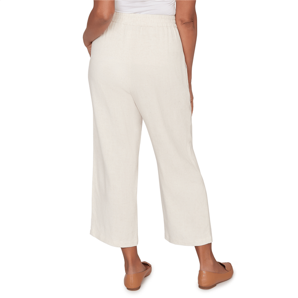 Womens Alfred Dunner Natural Wonder Linen Blend Pull On Pants