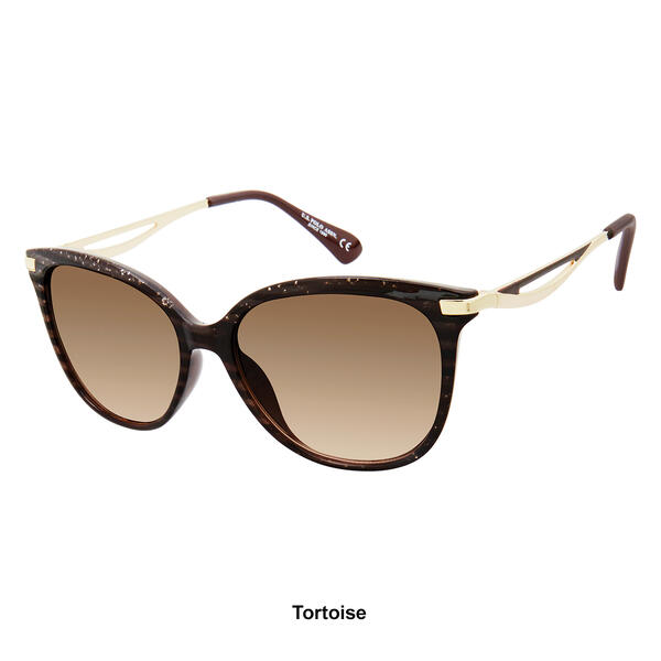 Womens U.S. Polo Assn.® Glitter Metal Temple Cat Sunglasses