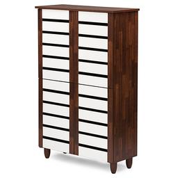 Baxton Studio Gisela Two-Tone Shoe Cabinet