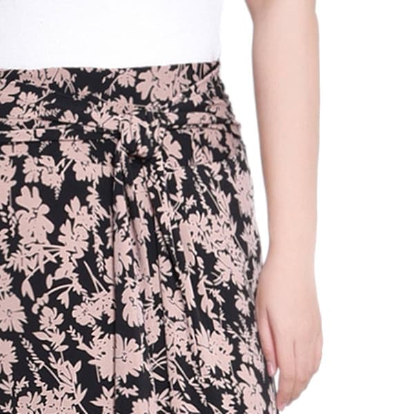 Womens NY Collection Pull On Front Twist Floral Maxi Skirt