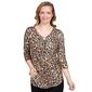 Petite Ruby Rd. Must Haves II Cheetah O-Ring Blouse - image 1
