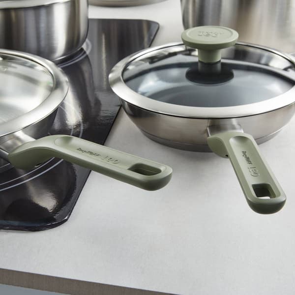 BergHOFF Bolt 8pc. Stainless Steel Cookware Set w/ Glass Lids