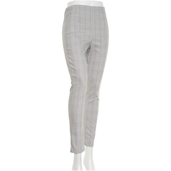 Juniors Leighton Plaid High Waist Skinny Millennium Pants - Grey - image 