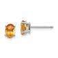 Gemstone Classics&#40;tm&#41; White Gold 6mm. Citrine Stud Earrings - image 1