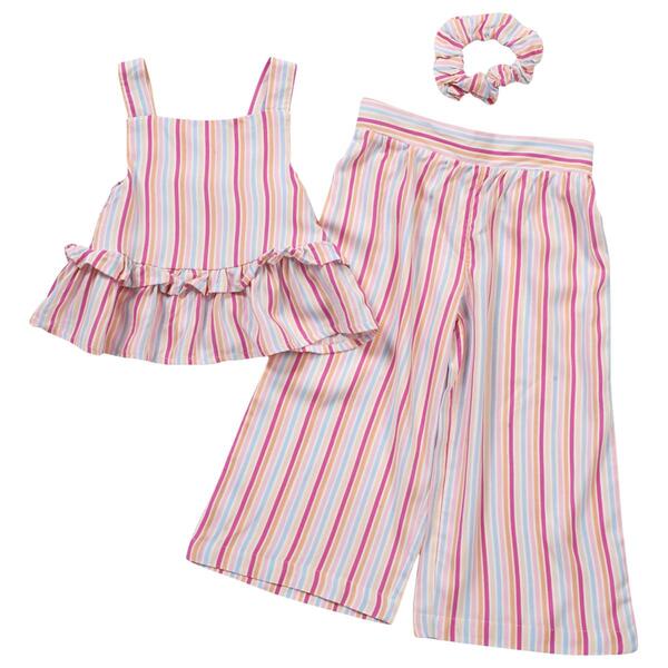 Toddler Girl BTween&#40;R&#41; Stripe Ruffled Top & Wide Leggings Set - image 