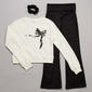 Girls (7-16) No Comment 2pc. Bow Sweatshirt w/ Foldover Leggings - image 1
