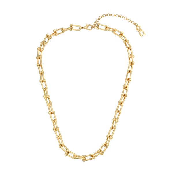 Steve Madden Sculptural U-Shaped Link Collar Necklace - image 
