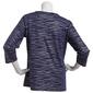 Petite Emily Daniels 3/4 Sleeve Abstract V-Neck Foil Line Tee - image 2