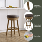 HH2 Home Raine Wood Backless Adjustable Height Swivel Stool - image 10